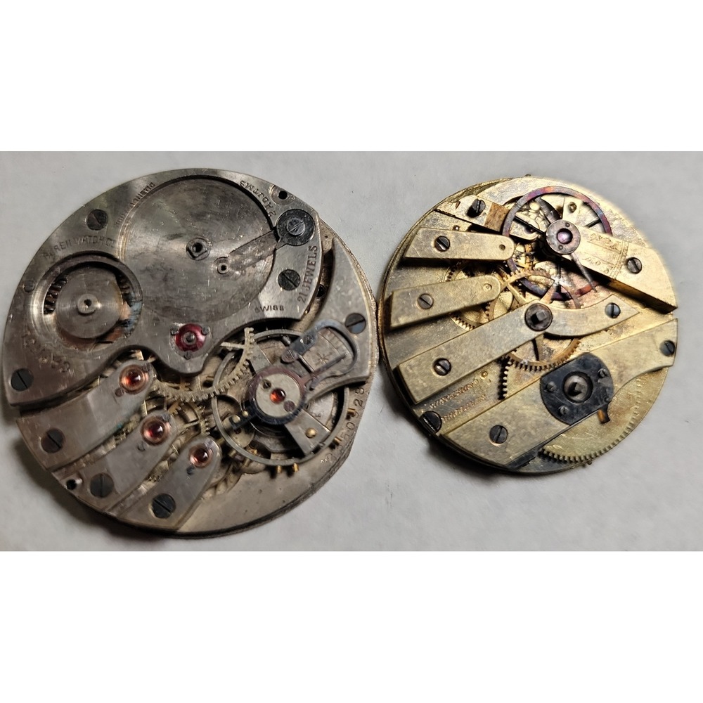 Vintage Buren ??? & Waltham ??? Pocket  Watch Movements for Parts or crafts